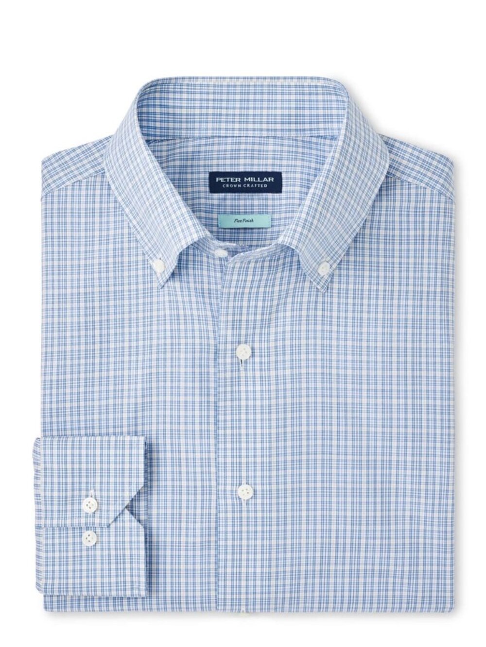 NWT Peter Millar Men's Blue Frost Sorrento Cotton Sport Shirt (XL)
